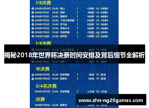 揭秘2018年世界杯决赛时间安排及背后细节全解析 揭秘2018年世界杯决赛时间安排及背后细节全解析