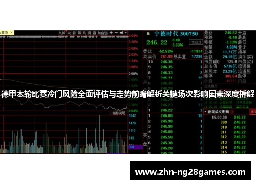 德甲本轮比赛冷门风险全面评估与走势前瞻解析关键场次影响因素深度拆解